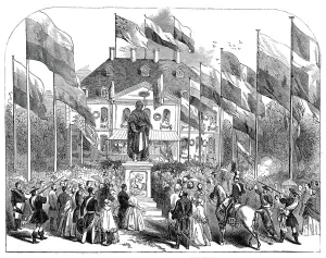 Beethoven Ludwig Van Prints: The Inauguration of the Statue of Beethoven, at Bonn, 1845. Creator: Unknown