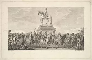 Augustin De Gallery: The Inauguration of the Statue of Louis XV, Vignette on page 1