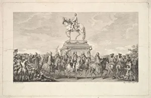Augustin De Gallery: The Inauguration of the Statue of Louis XV, Vignette on page 1