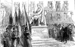 Inauguration Prints: Inauguration of the statue of Paleocapa at Turin, 1871. Creator: Unknown