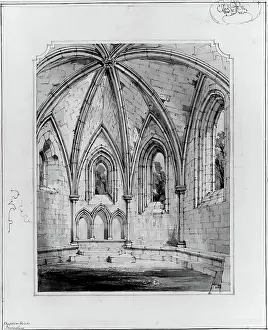 1856 Prints: Inchcolm near Edinburgh - The Chapter House, 1856. Creator: Robert William Billings