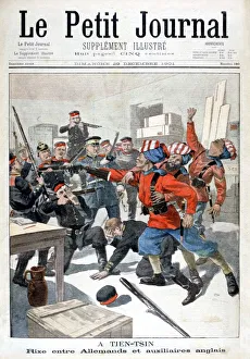 Brawl Prints: Incident between German troops and British auxiliaries, Tientsin, China, 1901