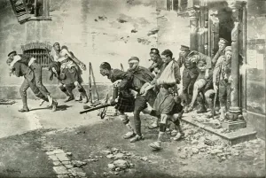Bandaged Collection: An Incident in the Retreat from Mons, (1919). Creator: Unknown