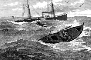 Steam Boat Prints: An incident during the search for H.M.S. Atalanta, 1880. Creator: Unknown