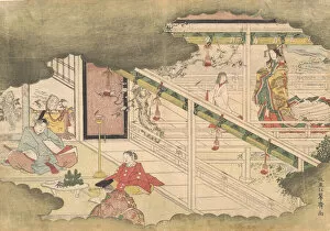 Blinds Gallery: An Incident from the Tales of Ise (Ise Monogatari), ca. 1790. Creator: Kitao Shigemasa