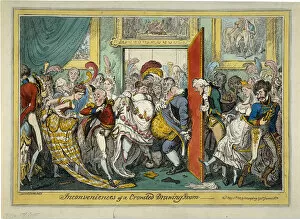 Buckingham Palace Gallery: The Inconveniences of a Crowded Drawing Room, 1818. Artist: Cruikshank, George (1792-1878)