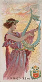 And Sons Prints: Independence Day, Peru, from the Holidays series (N80) for Duke brand cigarettes, 1890