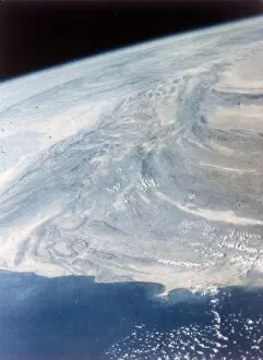India-Pakistan boundary seen from aboard the second Space Shuttle flight, November 1981