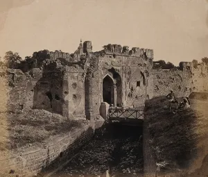 Aftermath Prints: India: ruins of the Cashmere Gate at a water bastion near Delhi, c1858