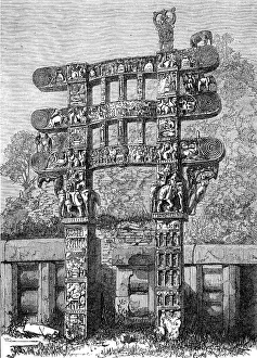 Conservation Prints: Indian Architecture: Eastern Gateway of the Sanchi Tope