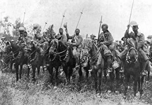 Indian cavalry after their charge, Somme, France, First World War, 14 July 1916, (c1920)