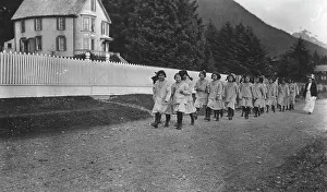 Schoolgirls Prints: Indian children from the Sheldon Jackson School, between c1900 and c1930. Creator: Unknown