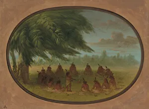 Council Gallery: An Indian Council - Sioux, 1861 / 1869. Creator: George Catlin