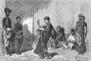 Dancer Gallery: Indian Dancing-girl; Notes on the Ancient Temples of India, 1875. Creator: Unknown
