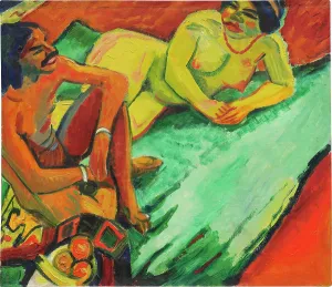 Pechstein Prints: Indian and female nude, 1910. Creator: Pechstein, Hermann Max (1881-1955)