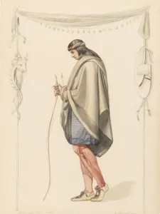 Choosing Prints: Indian Figure in Profile, 1851. Creator: Henry Kirke Brown