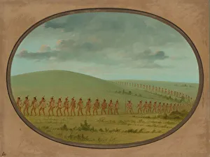 United Gallery: Indian File - Iowa, 1861 / 1869. Creator: George Catlin