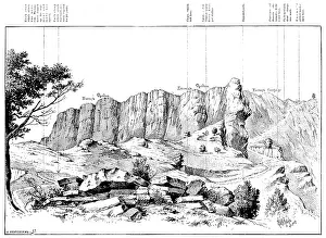 The Raj Prints: The Indian Frontier Rising: Dargal, viewed from the rocks... 1898. Creator: Carl Hentschel