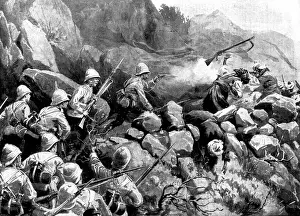 The Raj Prints: The Indian Frontier Rising: the King's Own Scottish Borderers storming a sangar