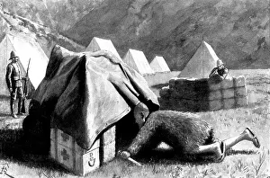 The Raj Prints: The Indian Frontier Rising - the rifle-thief: a night scene near Kohat