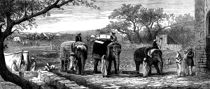 Mahouts Prints: Indian Frontier Sketches: view of the camp near Nourmahal's Tomb