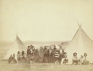 Grabill Prints: The Indian Girl's Home A group of Indian girls and Indian police at Big Foot's village