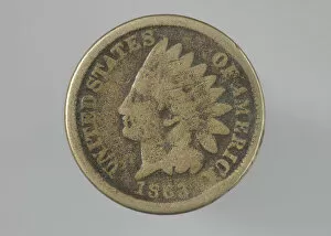 Indian Head penny owned by the Dennis family, 1863. Creator: Unknown