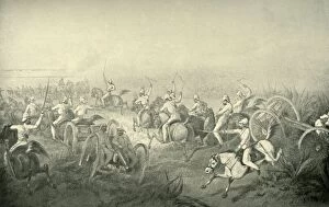 Cobban Gallery: Indian Horse Artillery Galloping Into Action, 1850s, (1901). Creator: George Francklin Atkinson