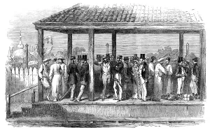 Mumbai Maharashtra India Prints: An Indian Railway Station, 1854. Creator: Unknown
