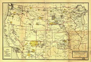 Cartographic Prints: Indian Reservations west of the Mississippi River, 1923. Creator: Office of Indian Affairs
