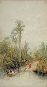 Baxter George Prints: Indian Settlement, c1847. Creator: George Baxter
