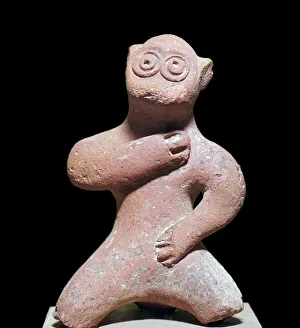 Victoria Albert Museum Prints: Indian terracotta statuette of a monkey, 1st century BC