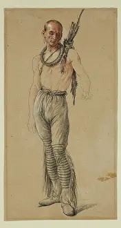 Arrow Prints: Indian Warrior, between 1829 and 1894. Creator: Jules Emile Saintin