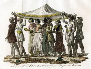 Indian wedding procession, c19th century