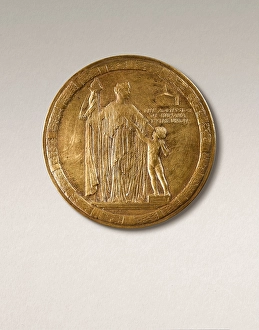 Indiana Prints: The Indiana Medal (The Admission of Indiana to the Union), 1916. Creator: Janet Scudder
