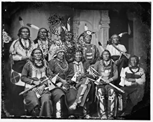 Studio Portrait Collection: Indians group, between 1865 and 1880. Creator: Unknown