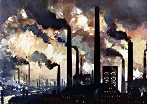Smoke Collection: Industrial polltion, Sheffield, Yorkshire, c1925