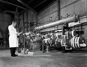 Industrial refrigeration plant after installation at a foundry, Sheffield, South Yorkshire, 1963