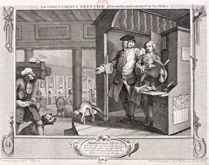 Accounting Gallery: The industrious apprentice a favourite... plate IV of Industry and Idleness, 1747