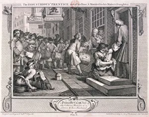 Weaver Prints: The industrious prentice... married... plate VI of Industry and Idleness, 1747