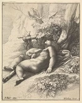 Infant Hercules asleep, 1625-77. Creator: Wenceslaus Hollar