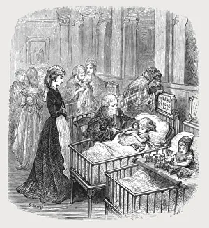 Patient Prints: Infant Hospital Patients, 1872. Creator: Gustave Doré