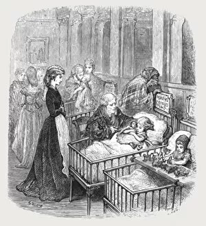 Dore Paul Gustave Gallery: Infant Hospital Patients, 1872. Creator: Gustave Doré