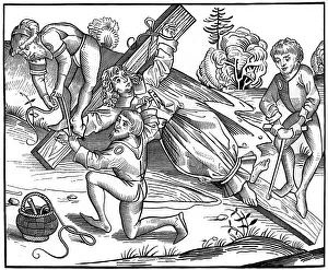 Richard Of Prints: The infant Richard of Pontoise crucified by Jews, 1493 (1849). Artist: Pierre Wolgmuth