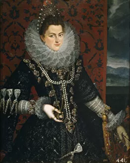 The Infanta Isabel Clara Eugenia (1566-1633), 1598-1599. Artist: Pantoja de la Cruz, Juan (1553-1608)