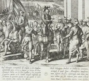 Tempesta Antonio Prints: The Infantes Offer to Accompany Ruy Velazquez in His Campaign Against the Moors