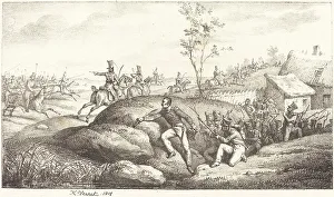 Emile John Horace Vernet Prints: Infantry Ambush against the Cossacks, 1818. Creator: Emile Jean-Horace Vernet
