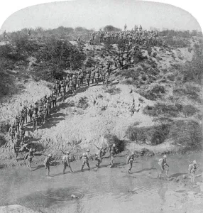 Stepping Stones Prints: Infantry fording the Vet River during Lord Roberts advance on Pretoria