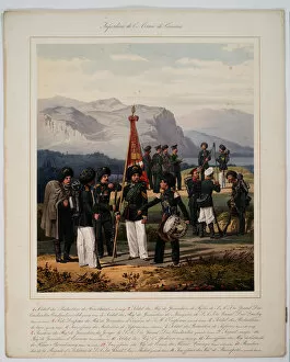 Caucasian War Gallery: Infantry of the Russian Caucasus Army, 1867. Artist: Piratsky, Karl Karlovich (1813-1889)