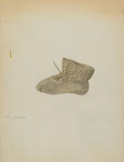 Wool Gallery: Infants Boots, c. 1937. Creator: Sara Garfinkel